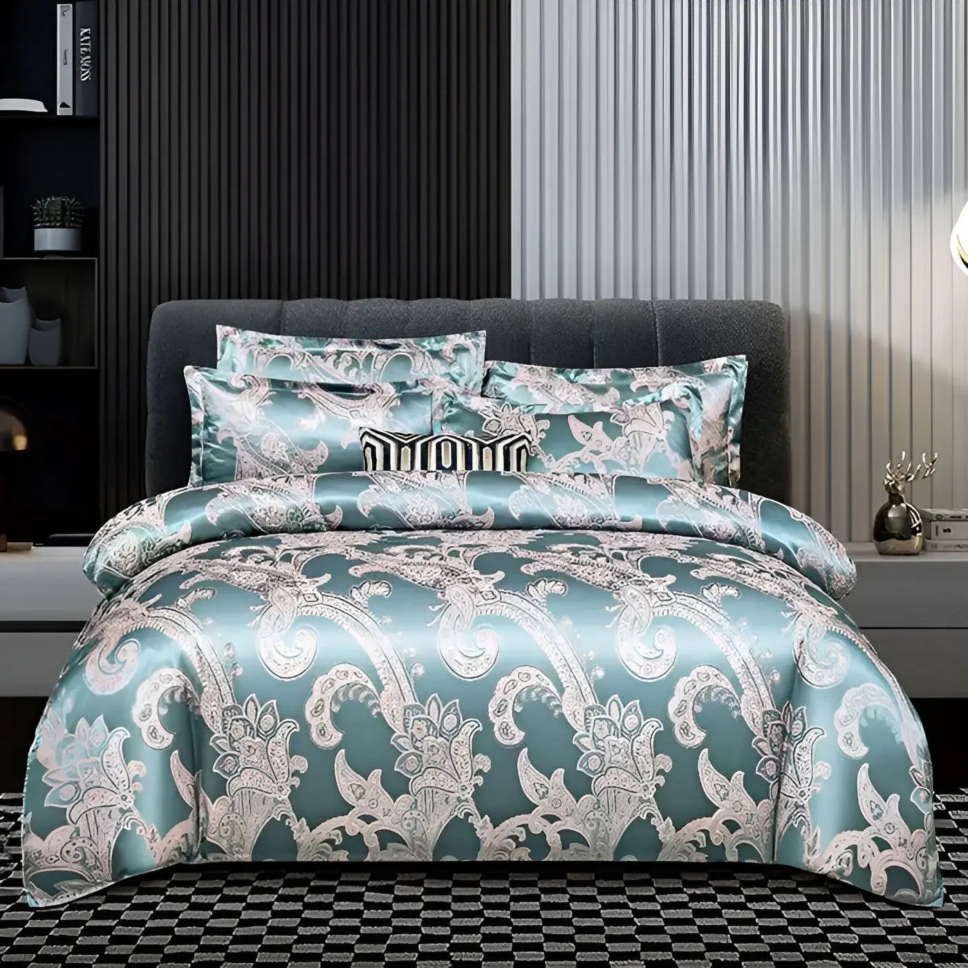 Chic Satin Jacquard Duvet Cover for a Luxury Bedroom