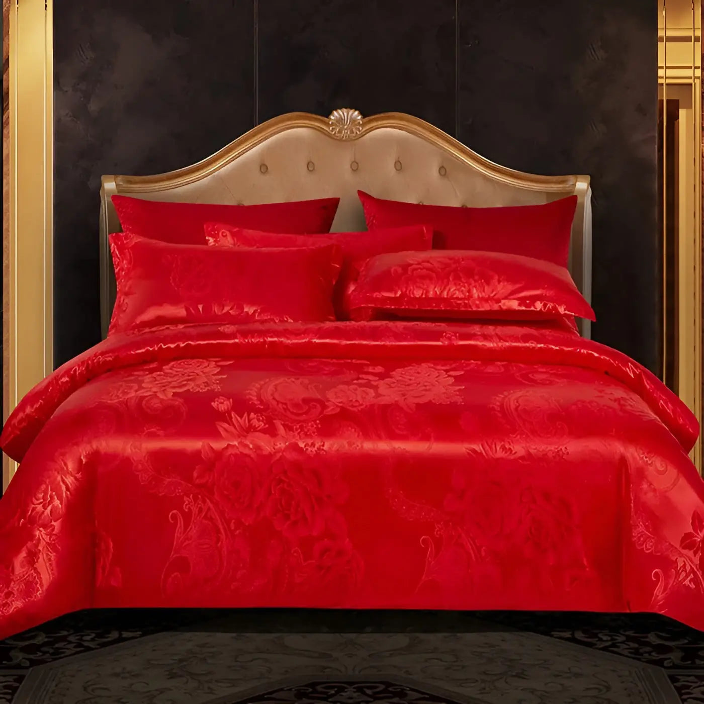 Chic Satin Jacquard Duvet Cover for a Luxury Bedroom