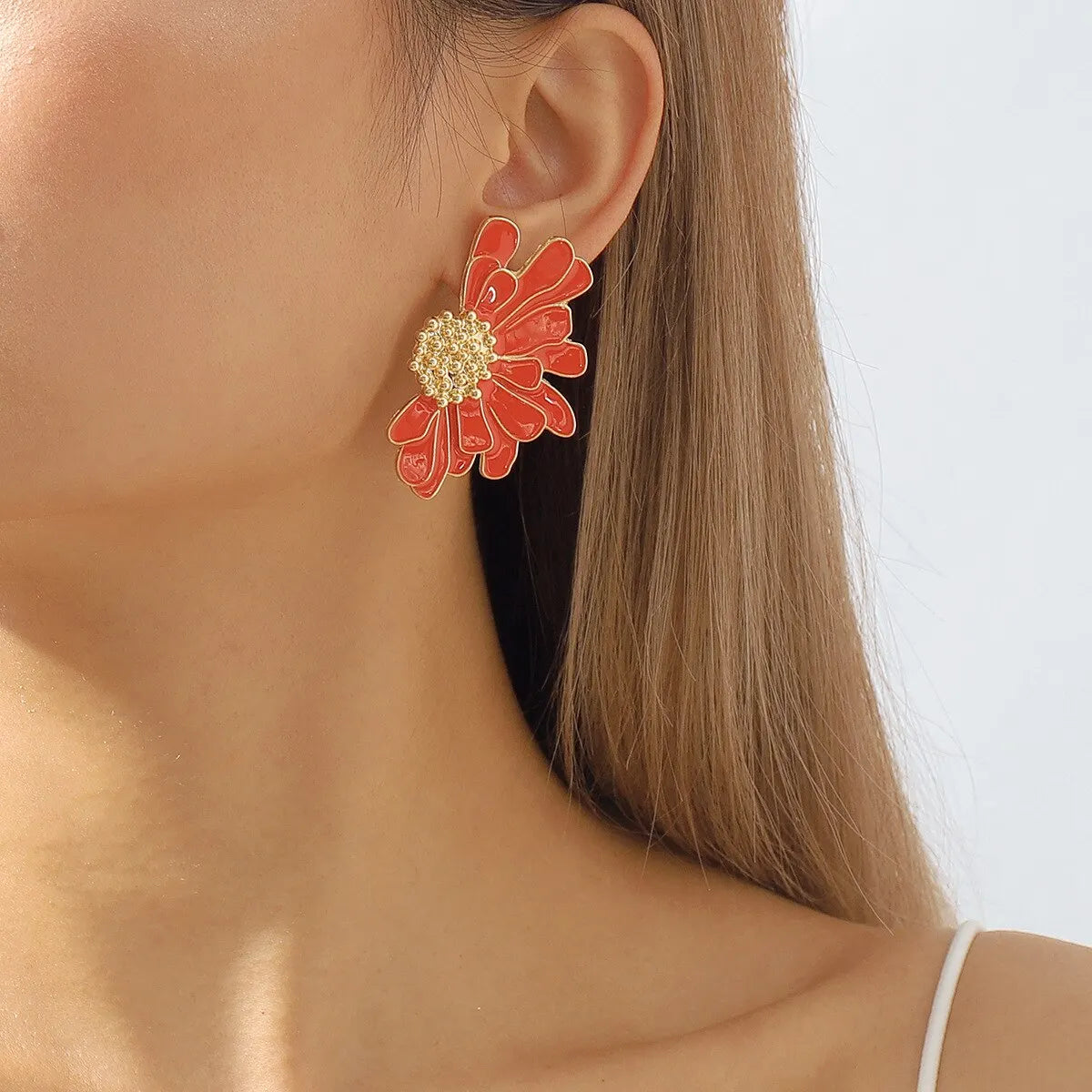 BloomGaze Earrings - Statement Gold Petal Earrings