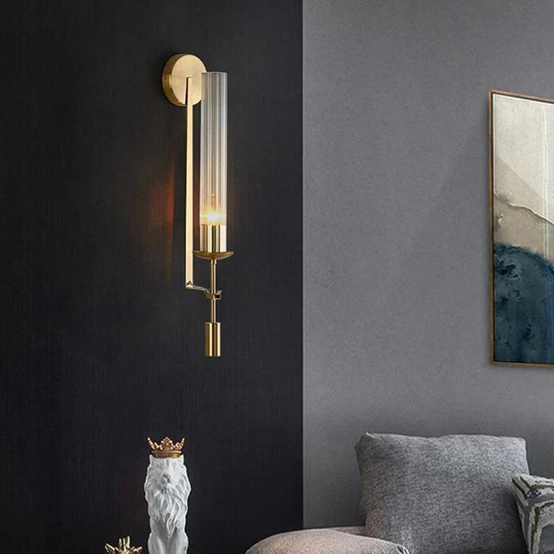 NordicGlow - Luxury Gold Wall Lamp with Glass