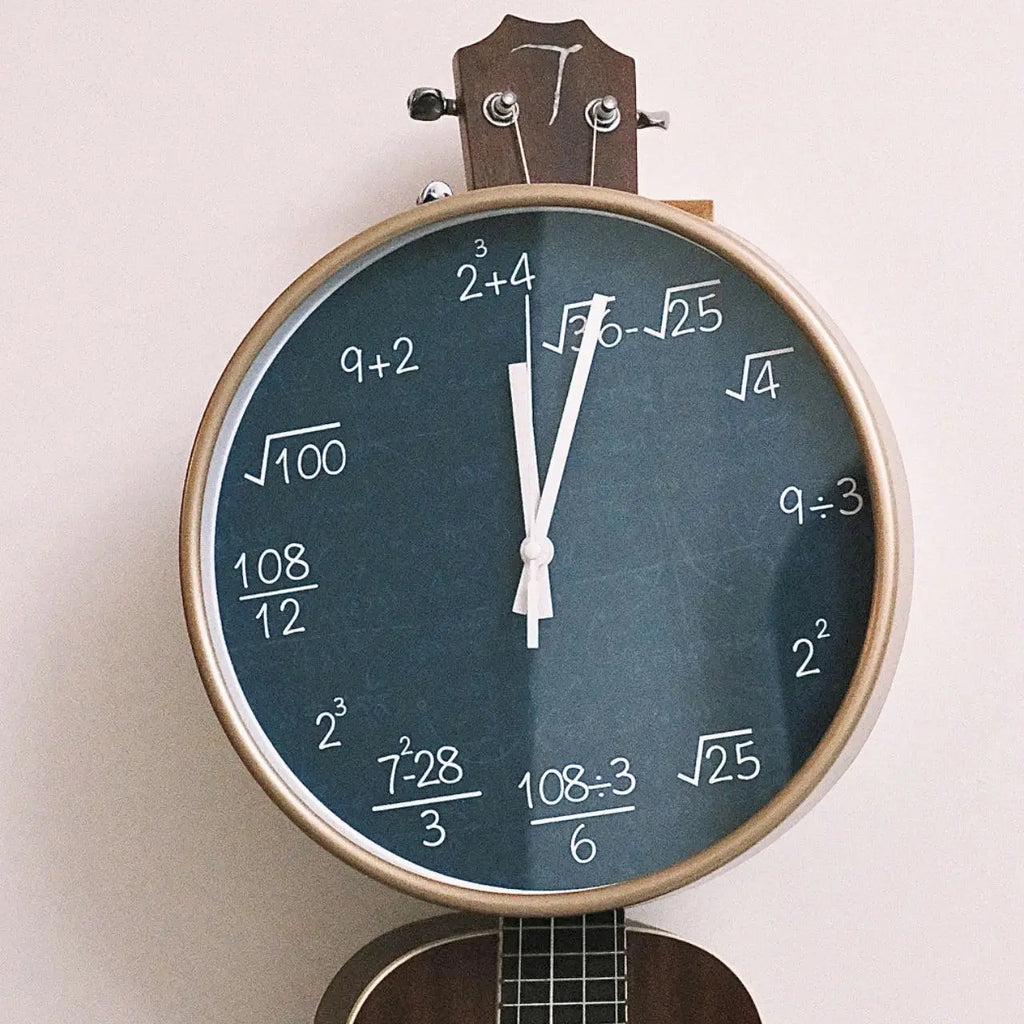 Chalkboard Clock - Mathematical Formulas Wall Decoration