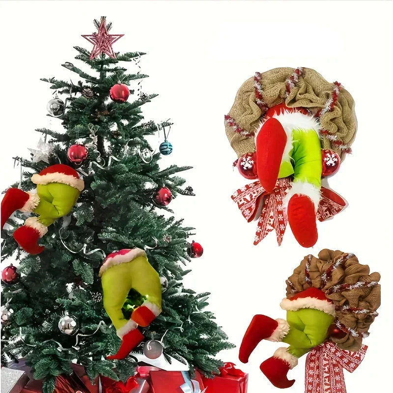 Magical Christmas Wreath - Playful Elf Legs for Festive Decoration