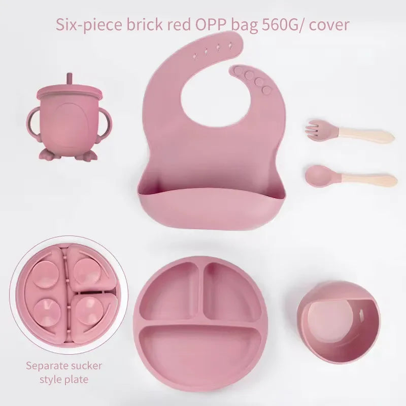SiliconeBaby Set – Complete 6-piece Feeding Set for Babies