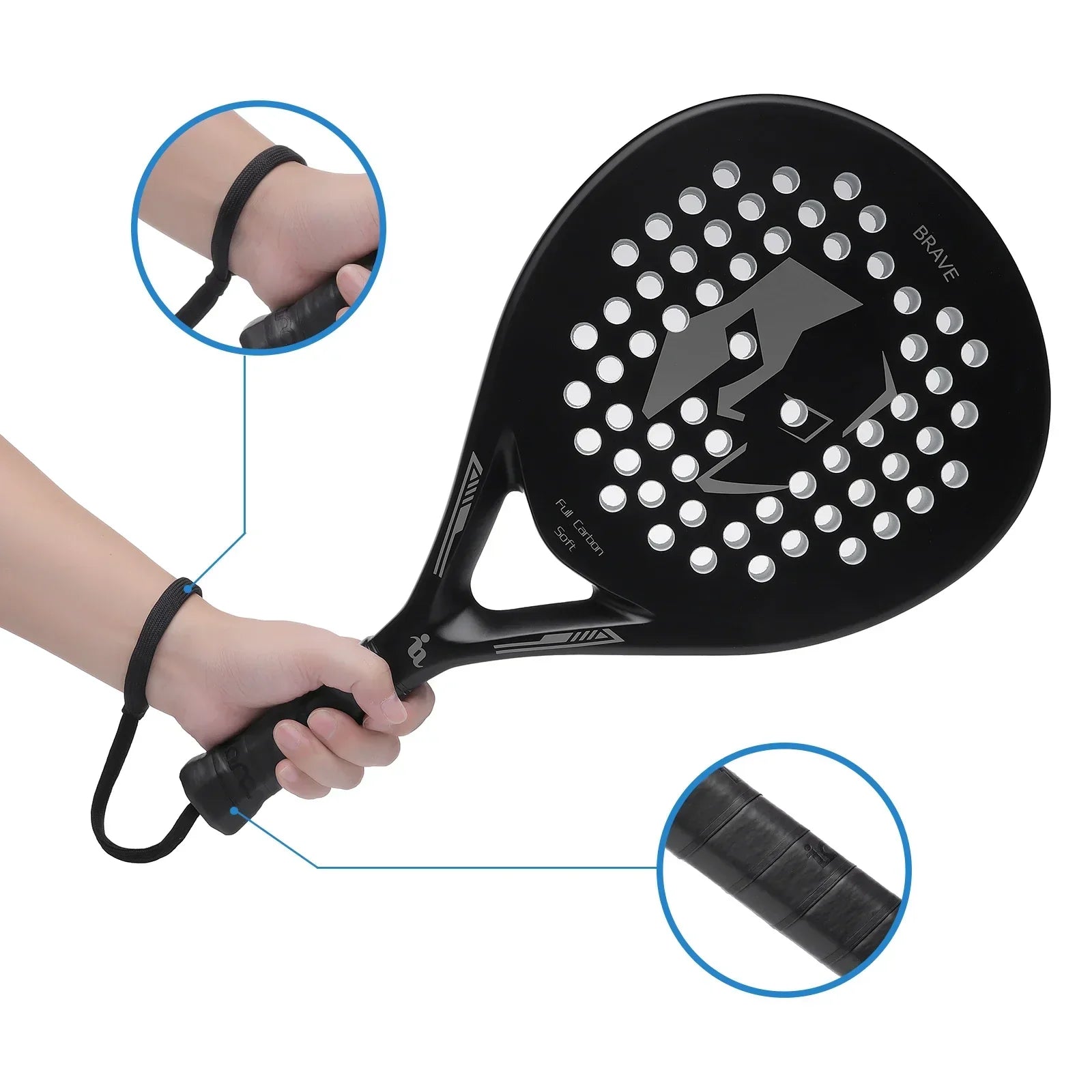 PowerGrip Padel Racket Pro - Luxury Tennis Padel Racket for Everyone
