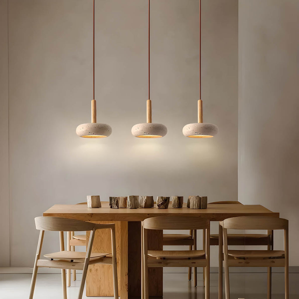 GlowStone Ceiling Light - Natural Travertine LED Pendant Lamp