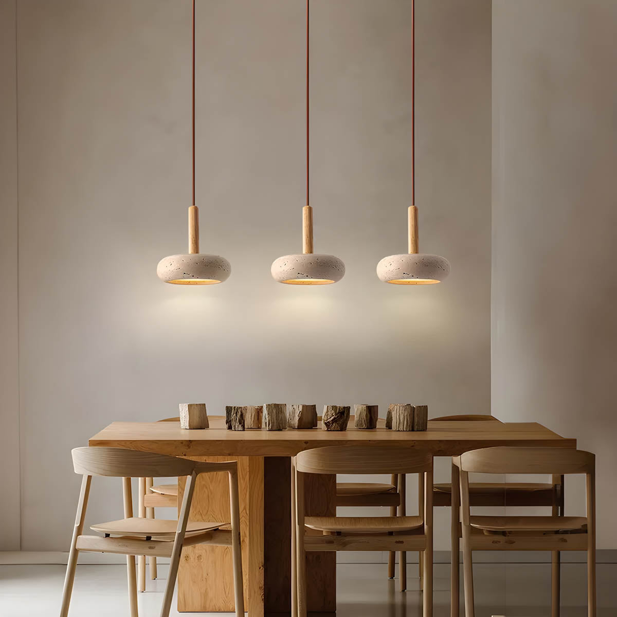 GlowStone Ceiling Light - Natural Travertine LED Pendant Lamp