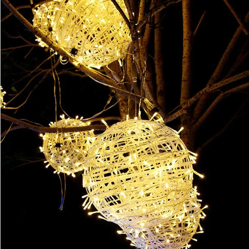 Sphere Rattan Festoon Lights - Elegant Rattan Festoon Lights for Every Occasion