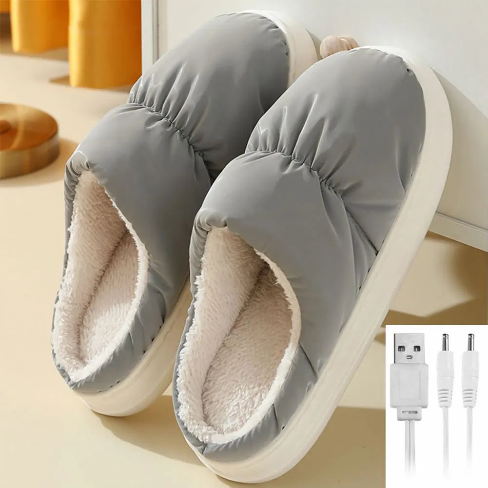 CloudCuddle Comfort Slippers - Ultimate Heated Plush Slippers for Winter Comfort