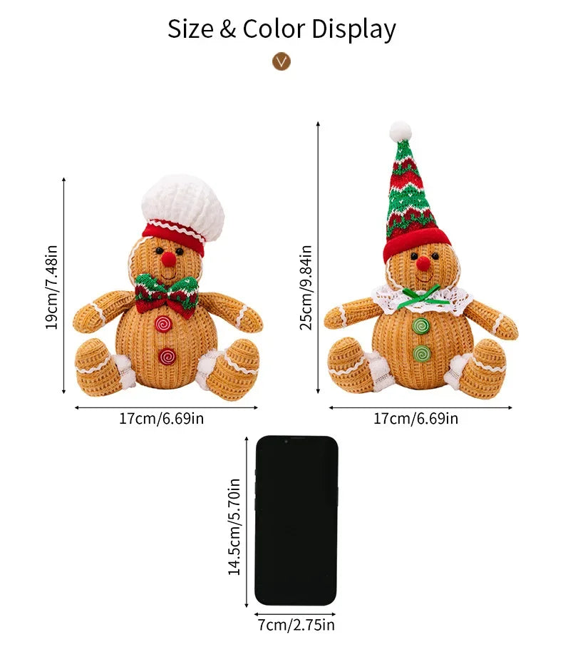 Festive Gingerbread Man Hanging Ornament for Christmas Decoration – Yellow