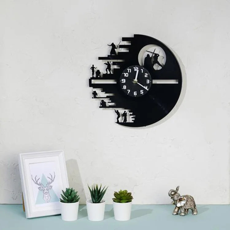 Star Wars Vinyl Clock - LED Wall Decor for Bedroom