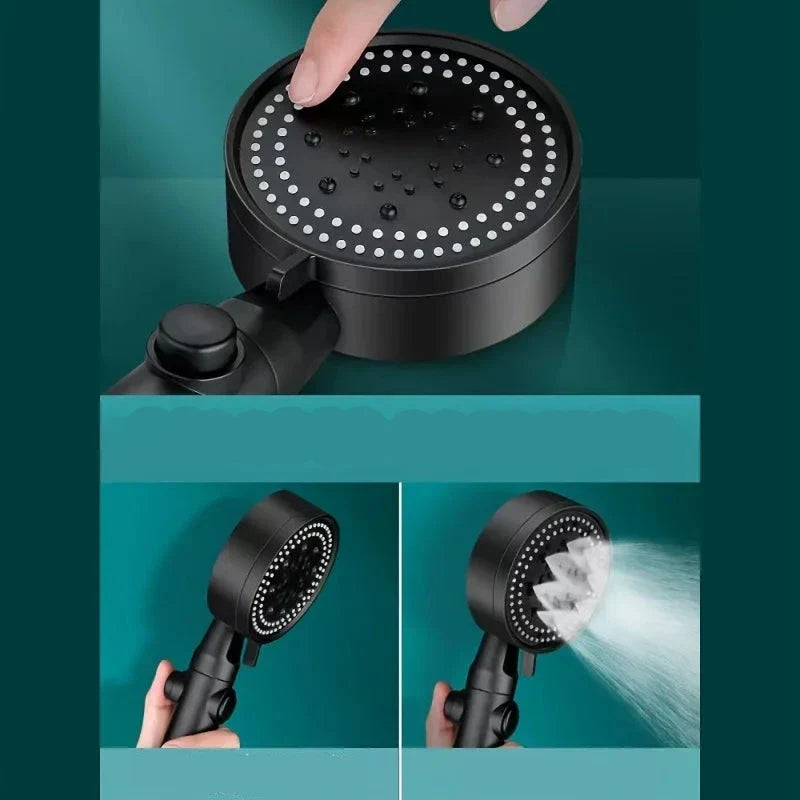 AquaFlex – Luxury Black High-Pressure Rain Shower