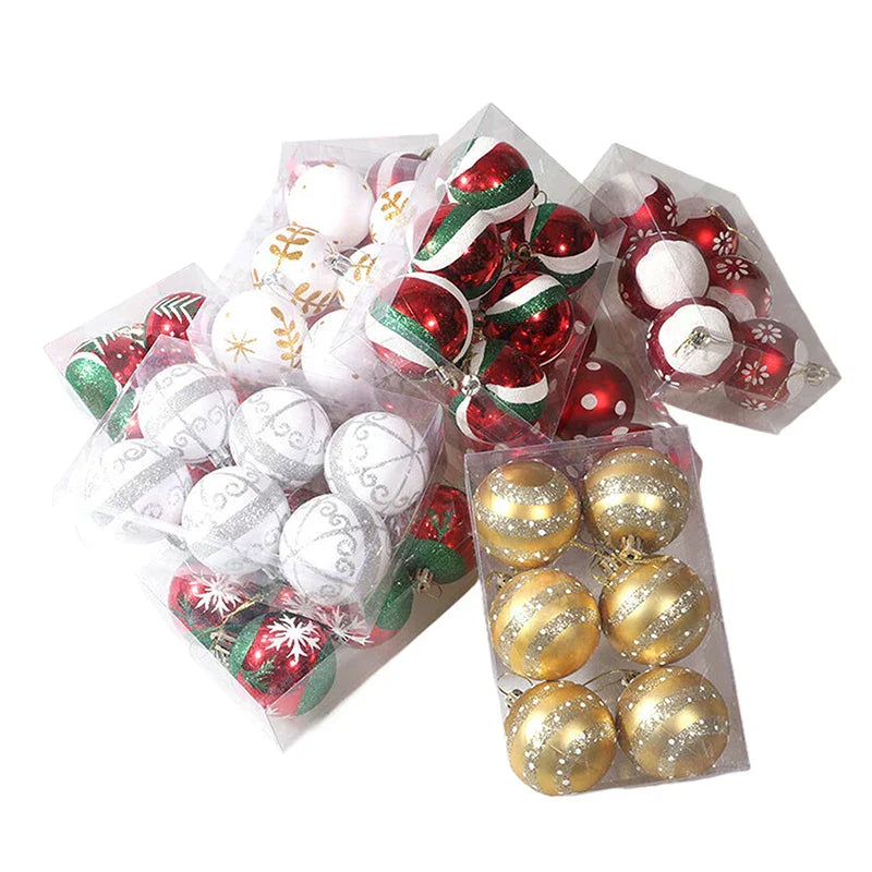 Charming Christmas Decoration - Elegant Snowflake Christmas Baubles Set of 6