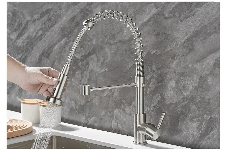 DualFlow Kitchen Tap - Luxury Double Brass Kitchen Faucet