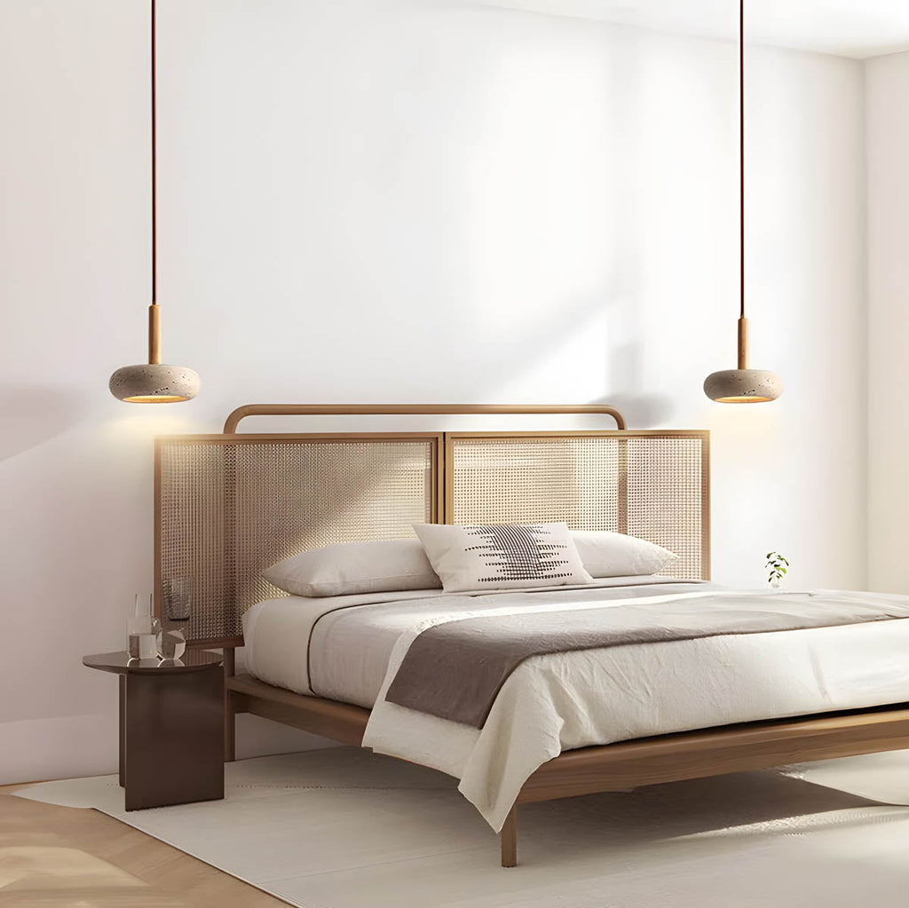 GlowStone Ceiling Light - Natural Travertine LED Pendant Lamp