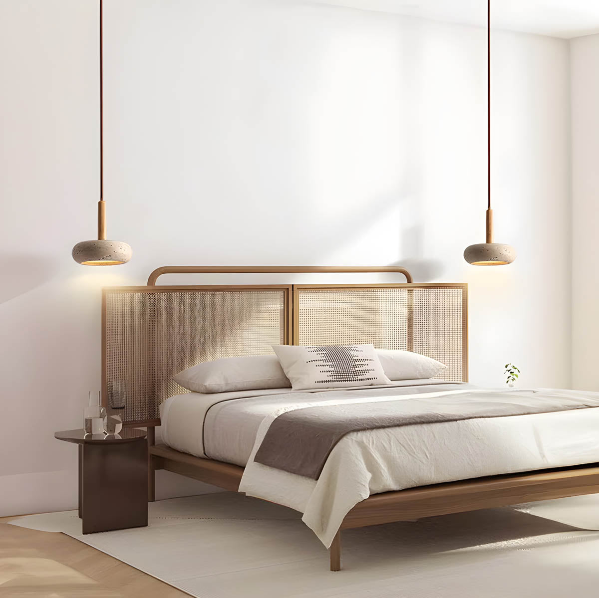GlowStone Ceiling Light - Natural Travertine LED Pendant Lamp