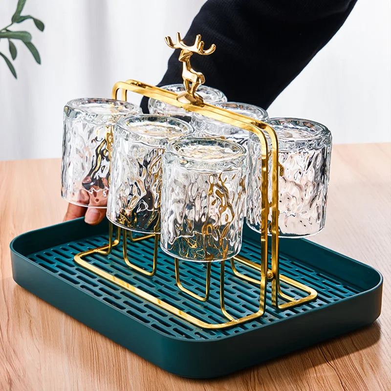 Glacio Glass Cupholder - Glass Party Holder with Reindeer Design for Luxurious Whiskey Experience