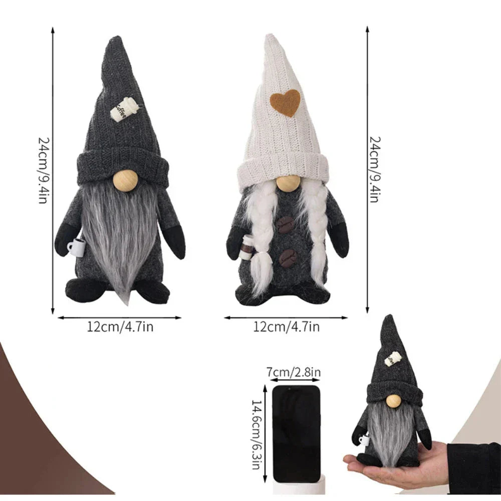 Scandinavian Coffee Gnome Dolls – Atmospheric Decoration