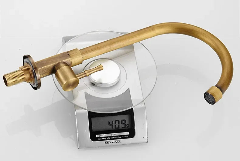 Elegant Gooseneck Kitchen Faucets in Antique Brass