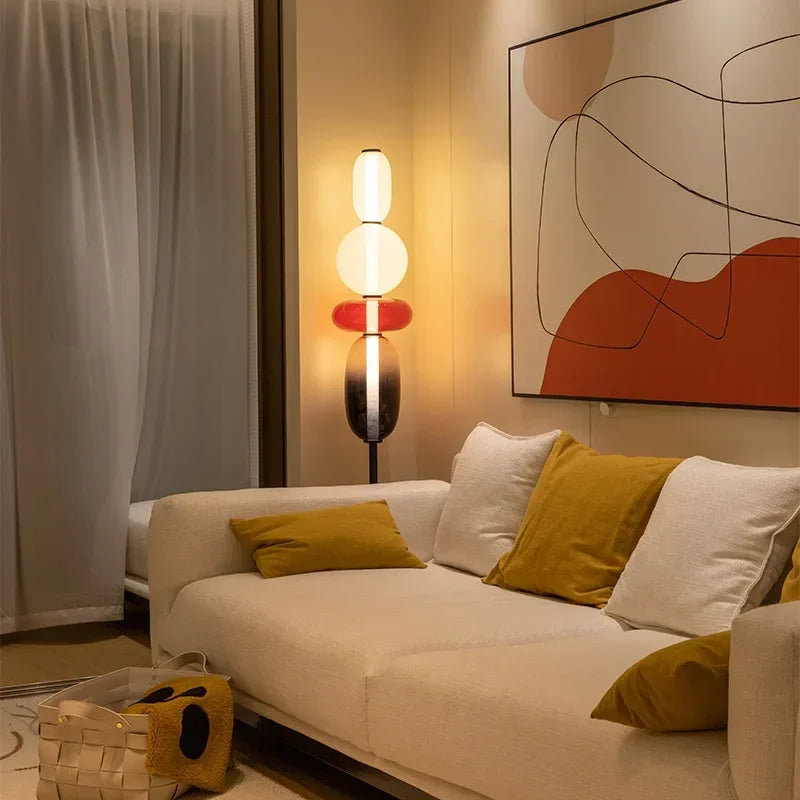 ChromaLuxe - Designer Floor Lamp with Color Accents for a Sparkling Ambiance