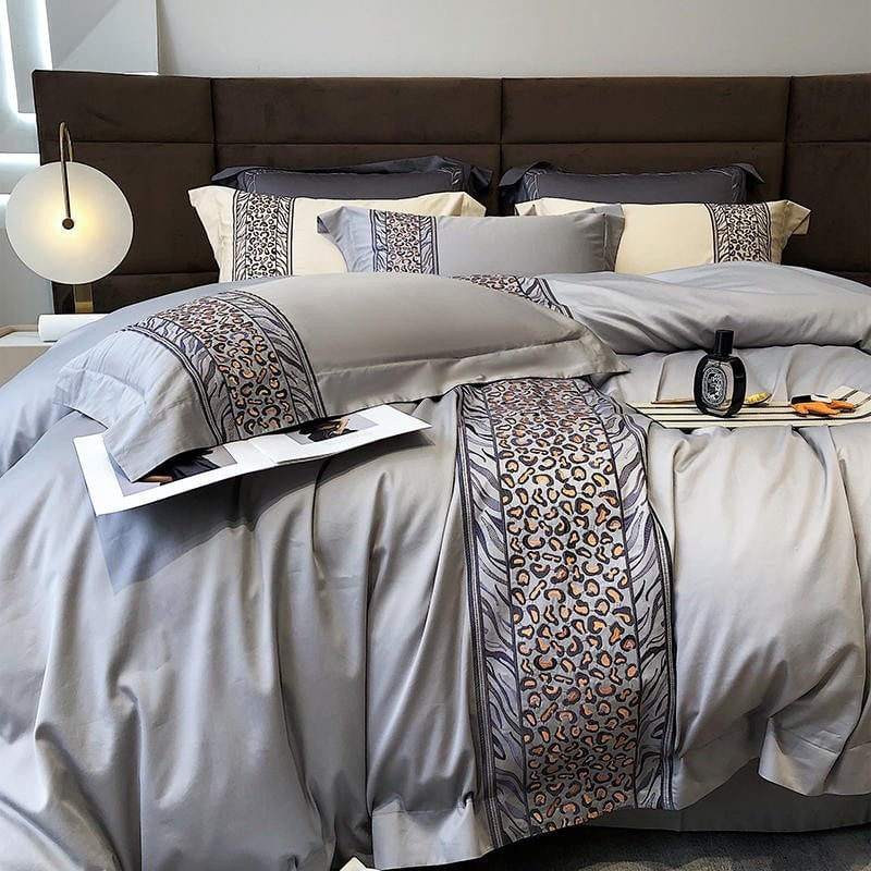 Leopard Grey – Luxury Egyptian Cotton Duvet Cover Set