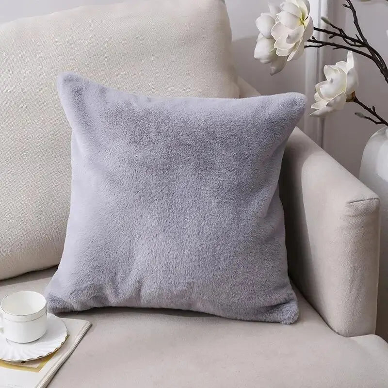 Luxury Faux Rabbit Fur Cushion Cover for Stylish Interiors