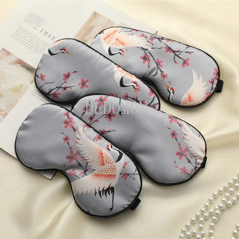 Grue de Soie – Luxury Silk Sleep Mask with Crane Design