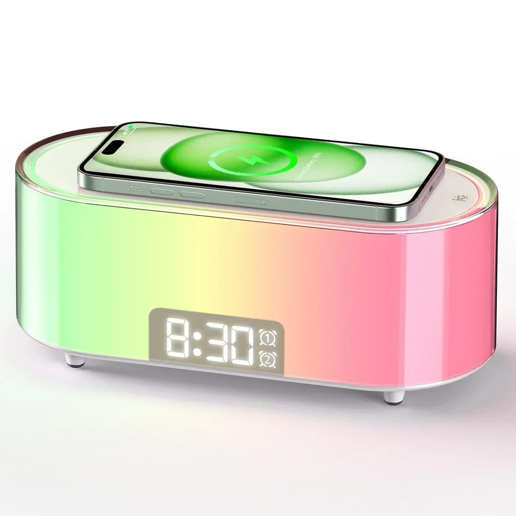 SmartCharge - Elegant Wireless Charging Station with Alarm Function