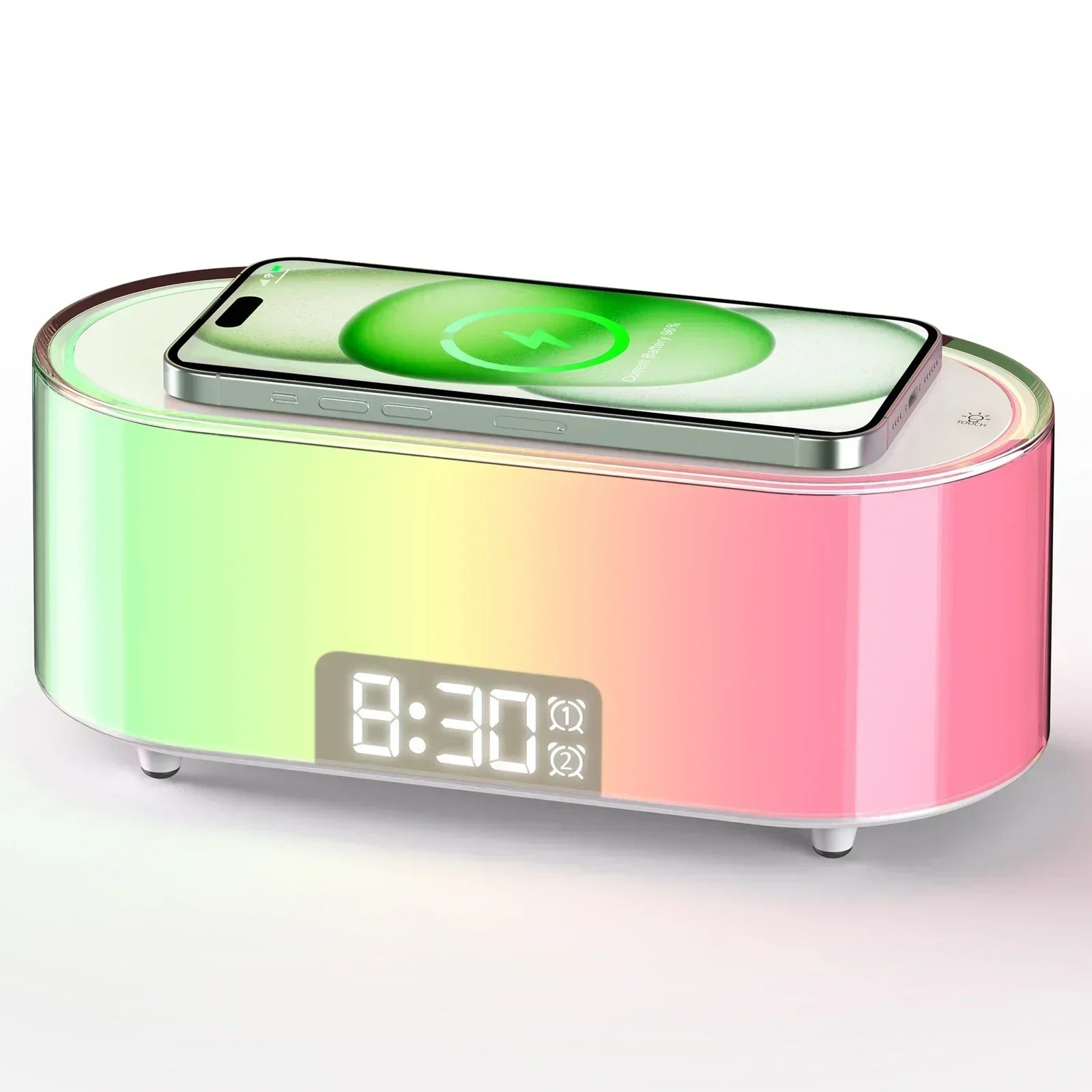 SmartCharge - Elegant Wireless Charging Station with Alarm Function