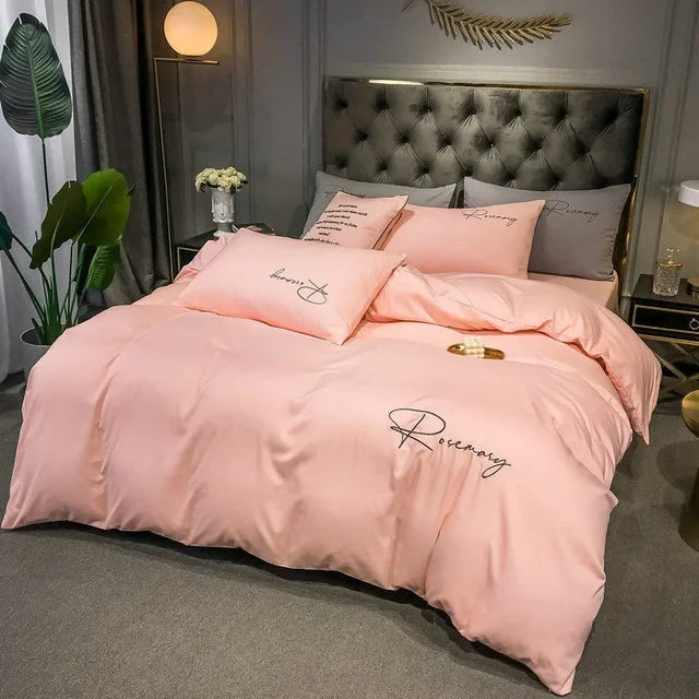 EmbroiLux Bedding - Elegant Luxury Duvet Cover with Embroidered Design