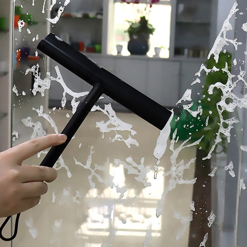 ShowerEase Glass Wiper - Stylish Black Shower Aid