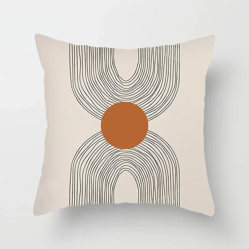 Aurum Cushion Cover - Modern Black and White Cushion Cover with Abstract Art Print