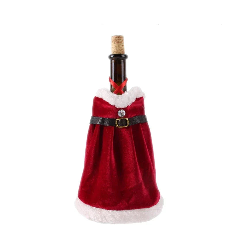 Festive Cheers Wine Bottle Cover - Elegant Wine Bottle Cover for the Holidays