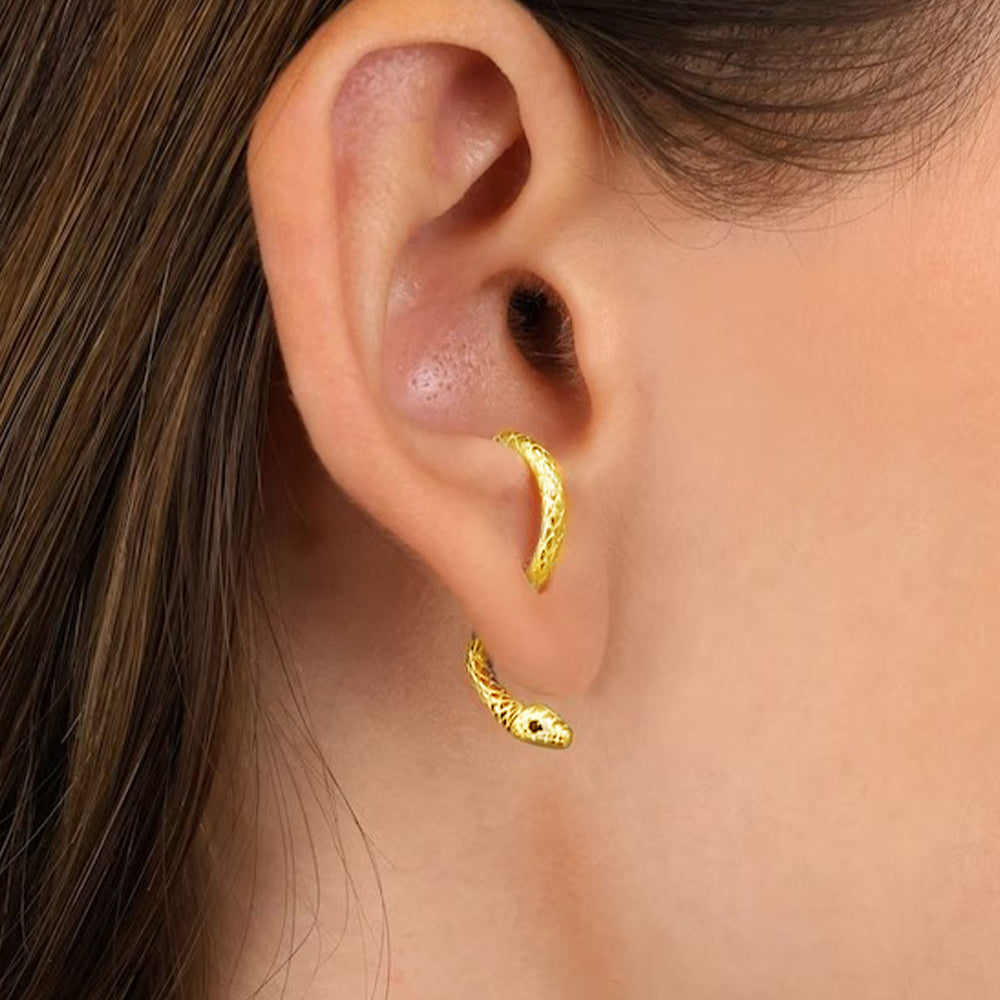 SerpentEdge Earrings - Elegant Snake-Shaped Earrings