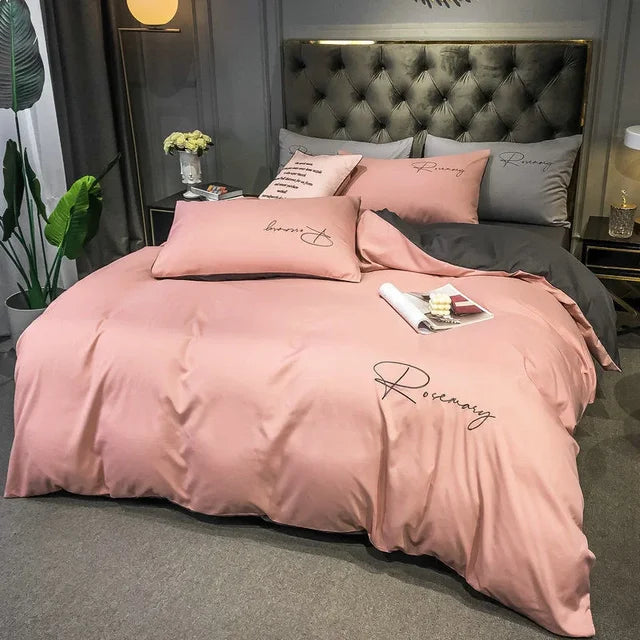 EmbroiLux Bedding - Elegant Luxury Duvet Cover with Embroidered Design