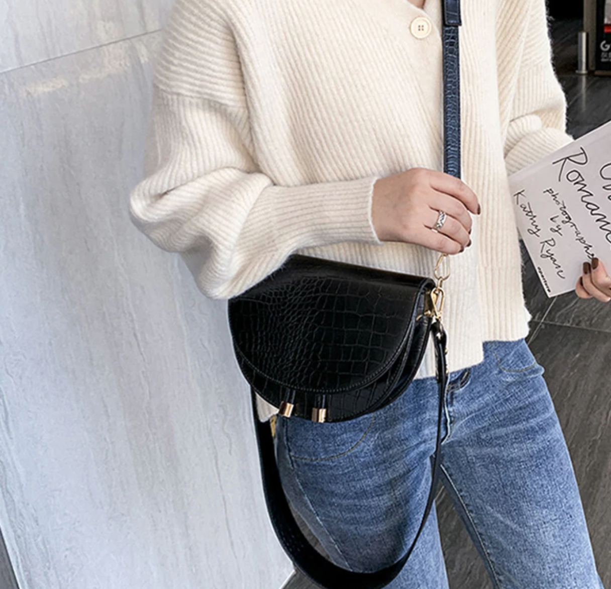 Chelsey Crossbody Bag - Tough Bag with Crocodile Print