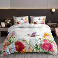 Colorful Flowers Aura Duvet Cover with Pillowcases