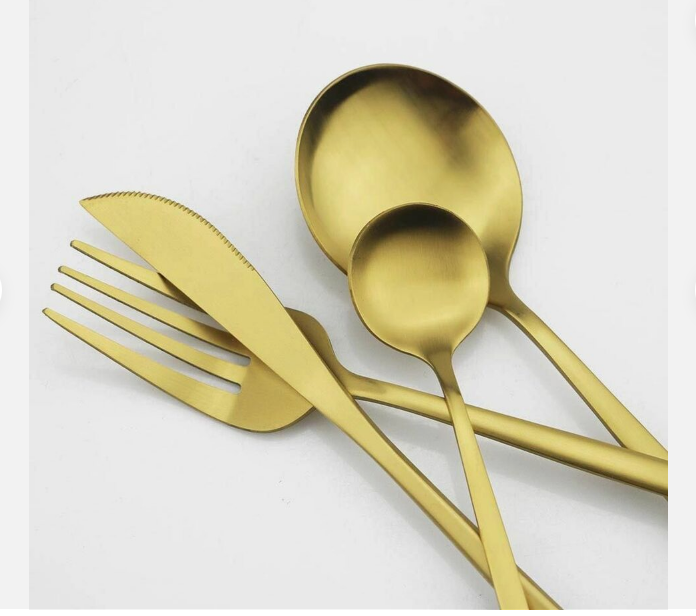Minimalist Luxury Cutlery Set – 20-Piece, Titanium & Stainless Steel