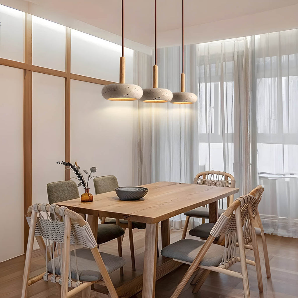 GlowStone Ceiling Light - Natural Travertine LED Pendant Lamp