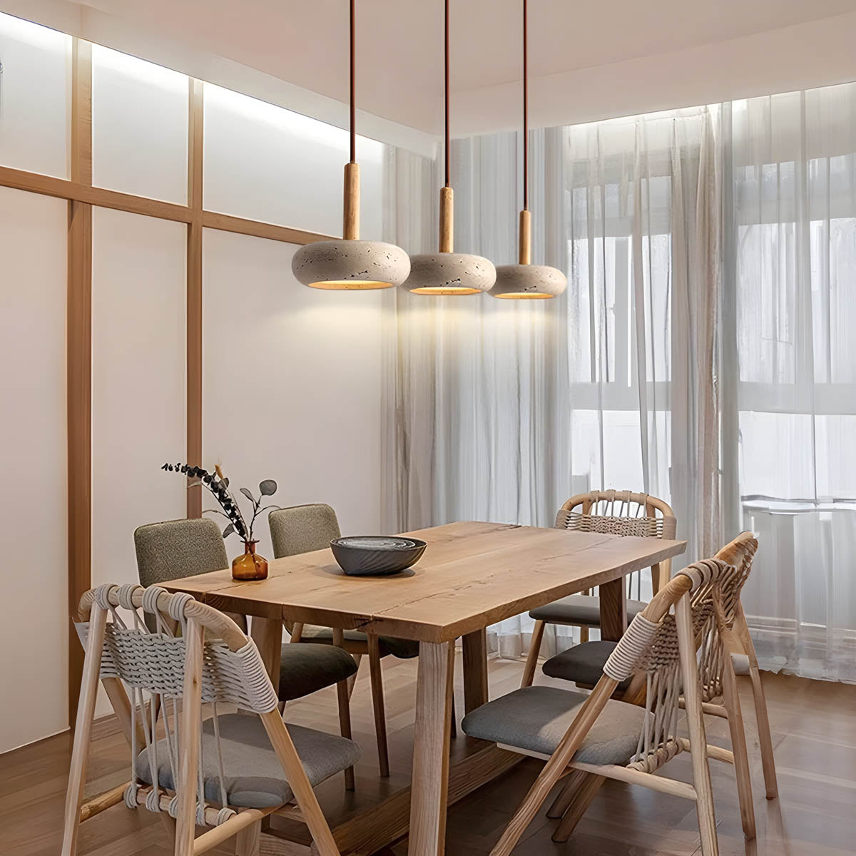 GlowStone Ceiling Light - Natural Travertine LED Pendant Lamp