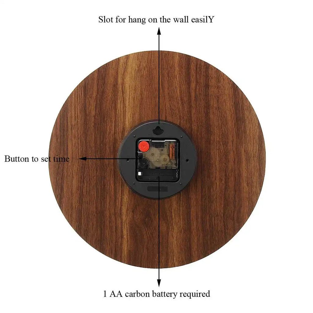 GlowClock – Luxury Wooden Wall Clock with Night Light