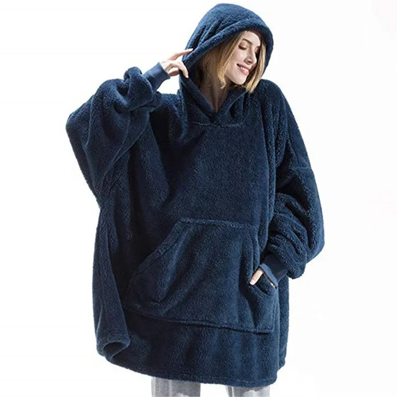 FleeceHaven Hoodie Blanket - Luxury Flannel Blanket Sweatshirt for Winter Comfort