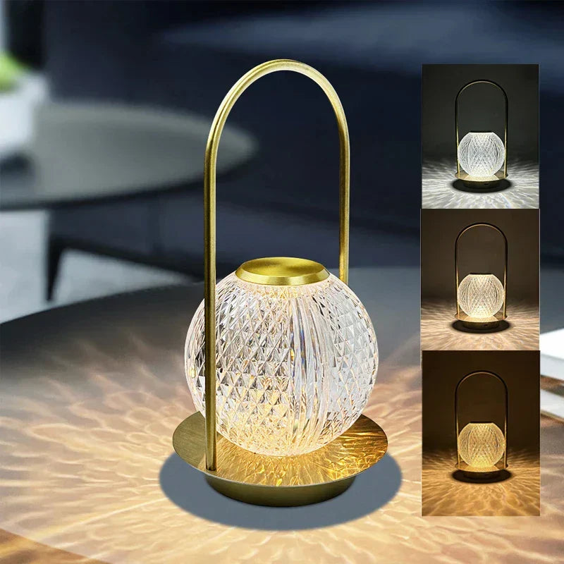 LustreChic - Rechargeable Crystal Night Lamp for Elegant Ambiance
