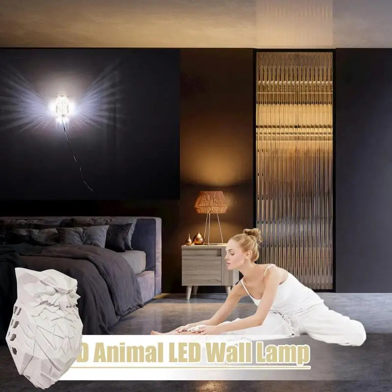 OwlLight - 3D Owl Wall Lamp for Bedroom