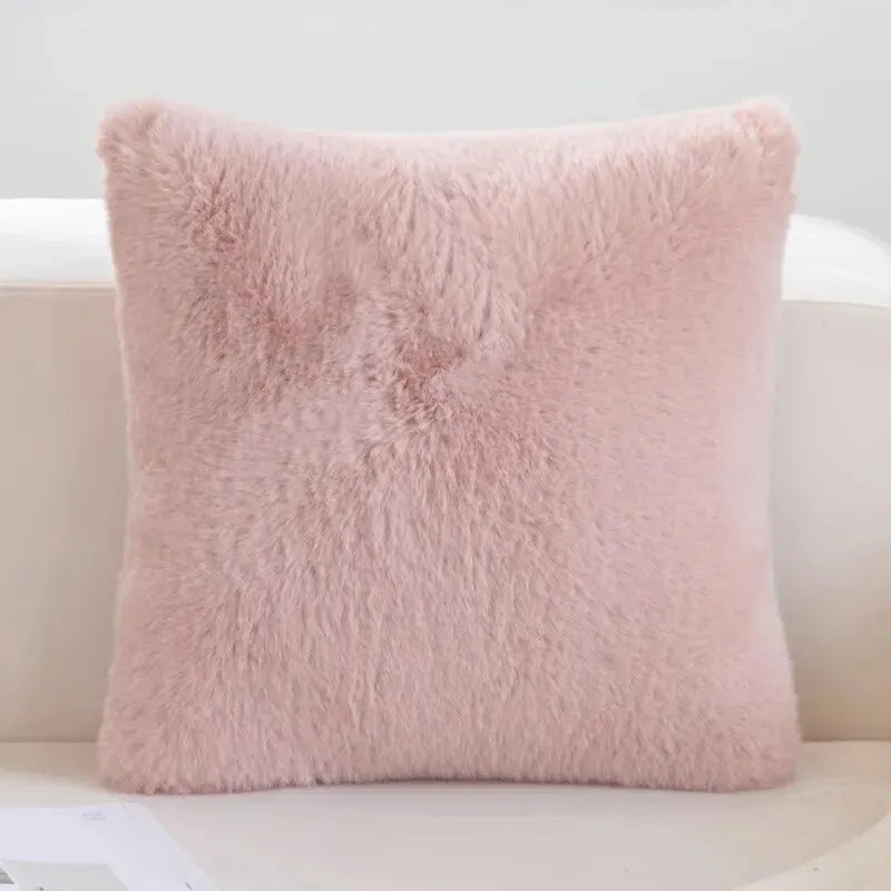 Luxury Faux Rabbit Fur Cushion Cover for Stylish Interiors