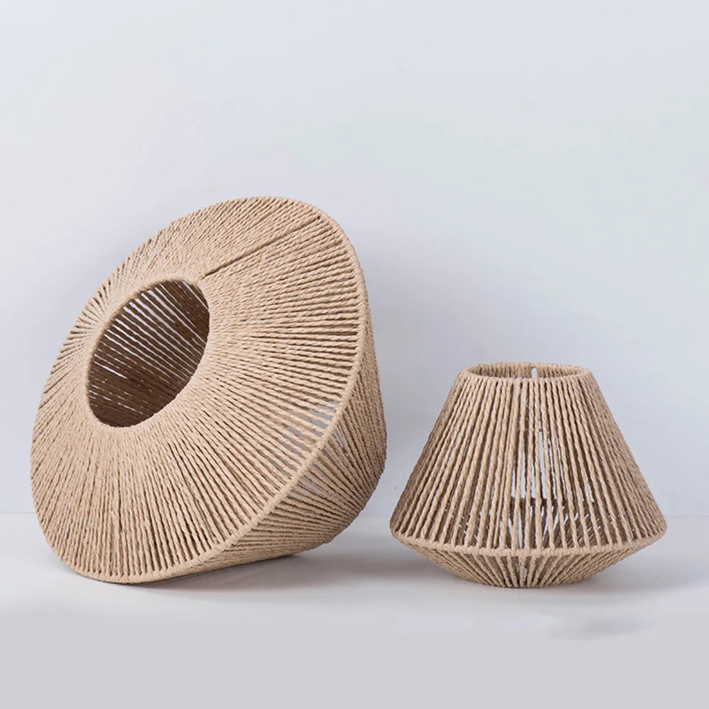 Rattan Pendant Light - Elegant Rattan Pendant Light with Geometric Design for Atmospheric Lighting