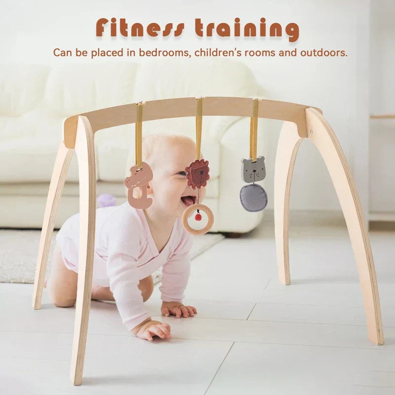 Montessori Rattle Frame - Wooden Toy with Play Objects