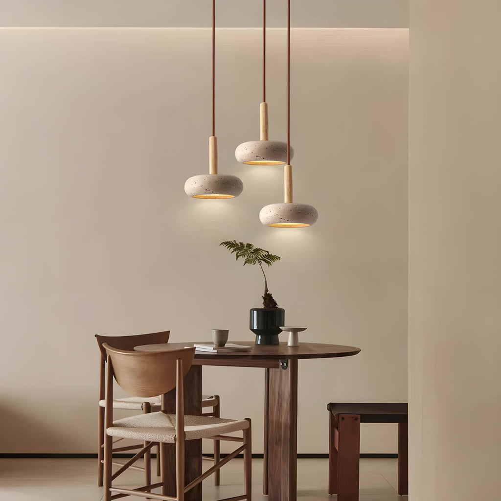 GlowStone Ceiling Light - Natural Travertine LED Pendant Lamp