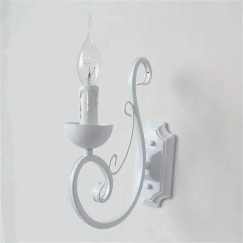 VintageGlow Lamp - Elegant White Wall Lamp with E14 Candle Bulb
