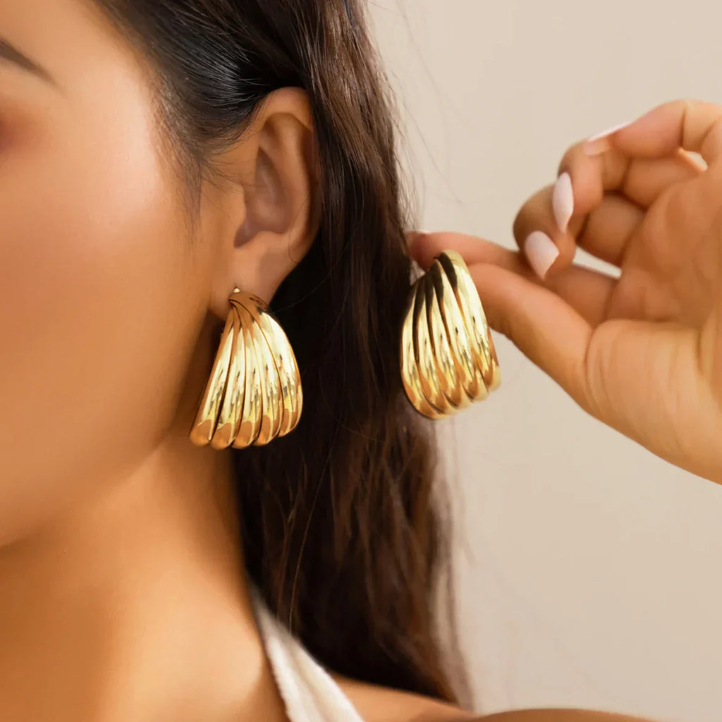 Classic Elegance Earrings - Stylish Metal Hoop