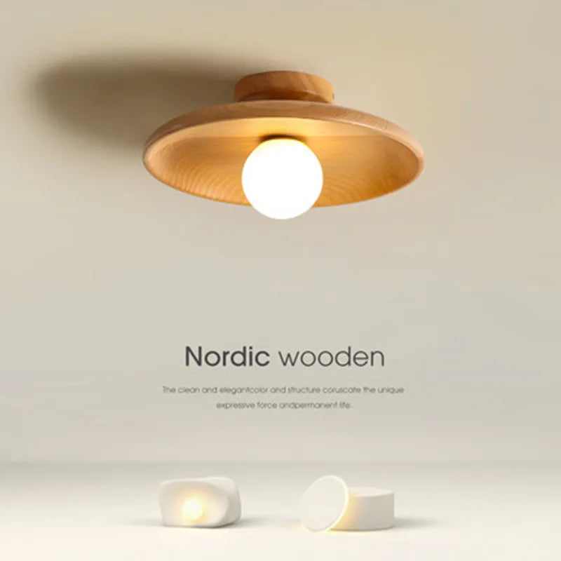 Woodland Ceiling Light - Elegant Wooden Ceiling Lamp with Warm LED Light for Your Interior
